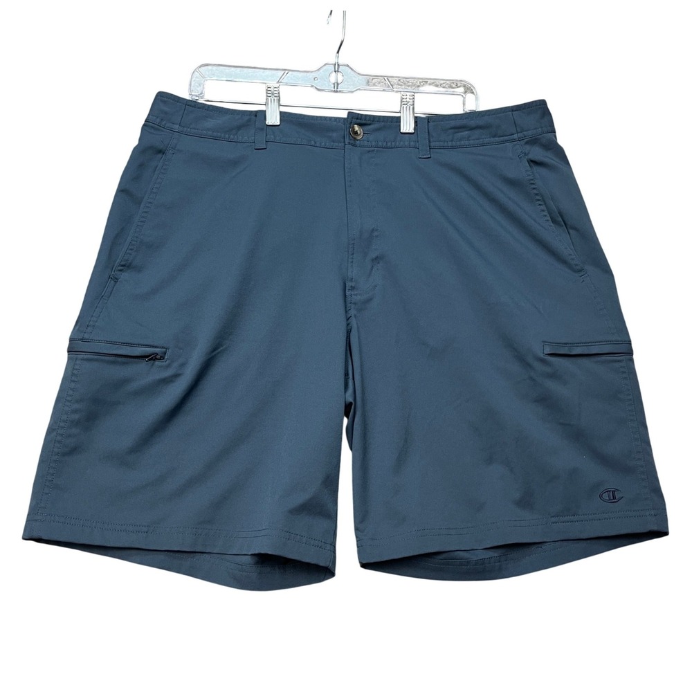 Champion Shorts Mens 40 Navy Blue Side Zip Pocket Flat Front Performance Golf